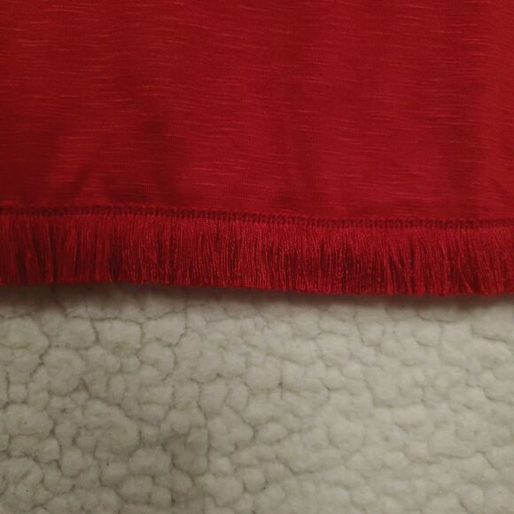 Est. 1946 Women's Size XL Red Short Sleeve Sweater with Lace & Fringe - Picture 6 of 13